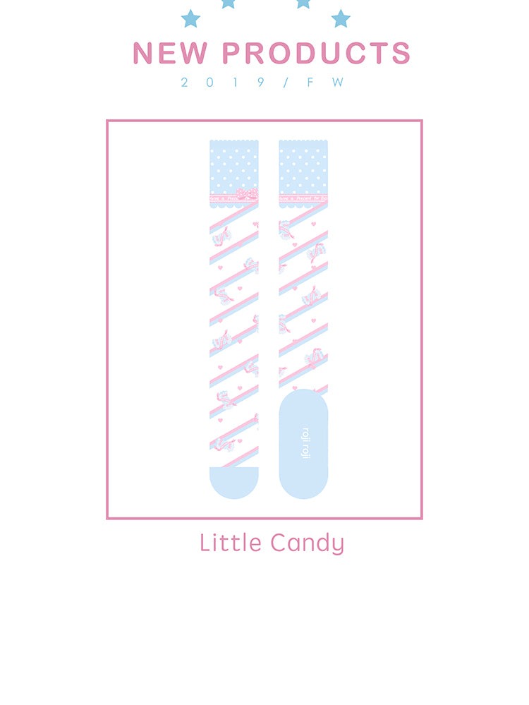 Winter Cotton Lolita Knee Socks, Candy Print - image 10