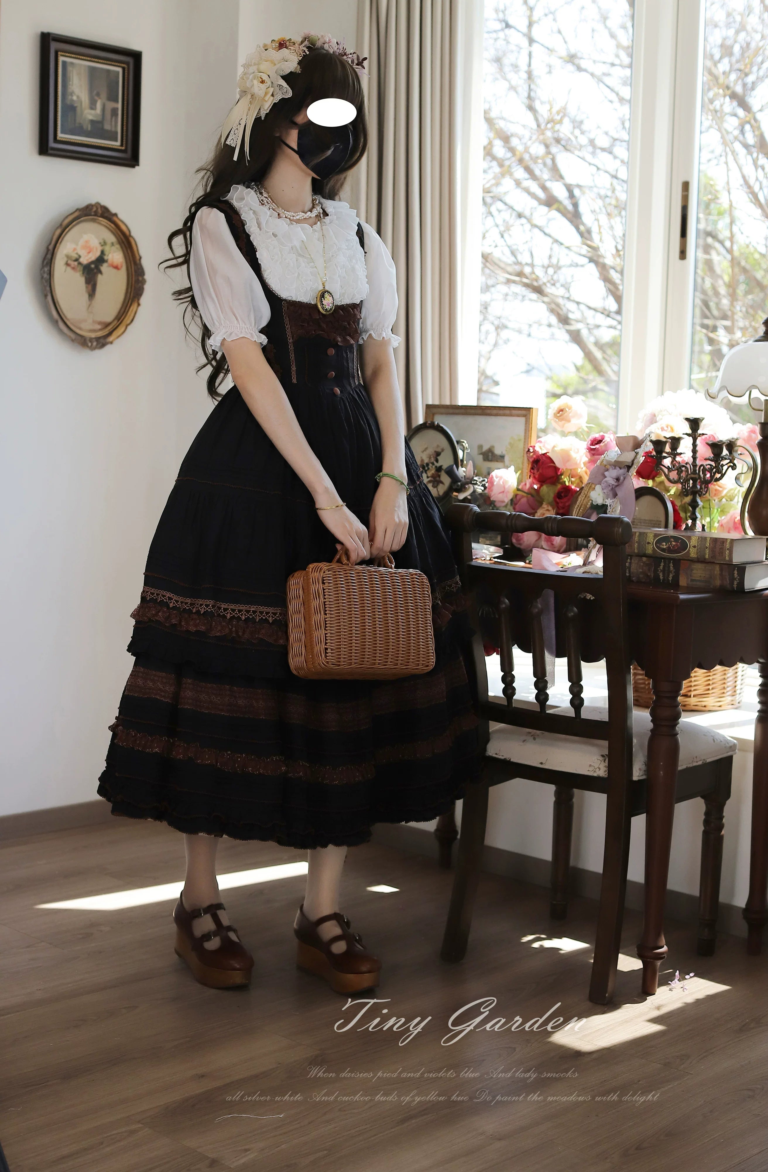 Marguerite Daisy - Classic Lolita Bust-supporting JSK Dress, Layered Lace - image 11