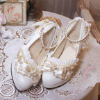Handmade White Wedding Lolita Heel Shoes - image 4