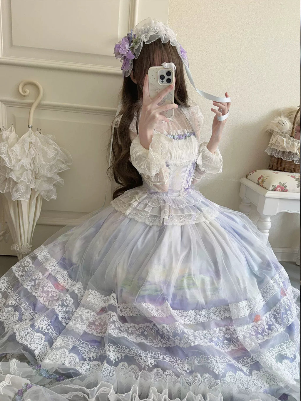 Foggy Vineyard - Fishbone Classic Lolita Bodice, Maxi Skirt - image 9