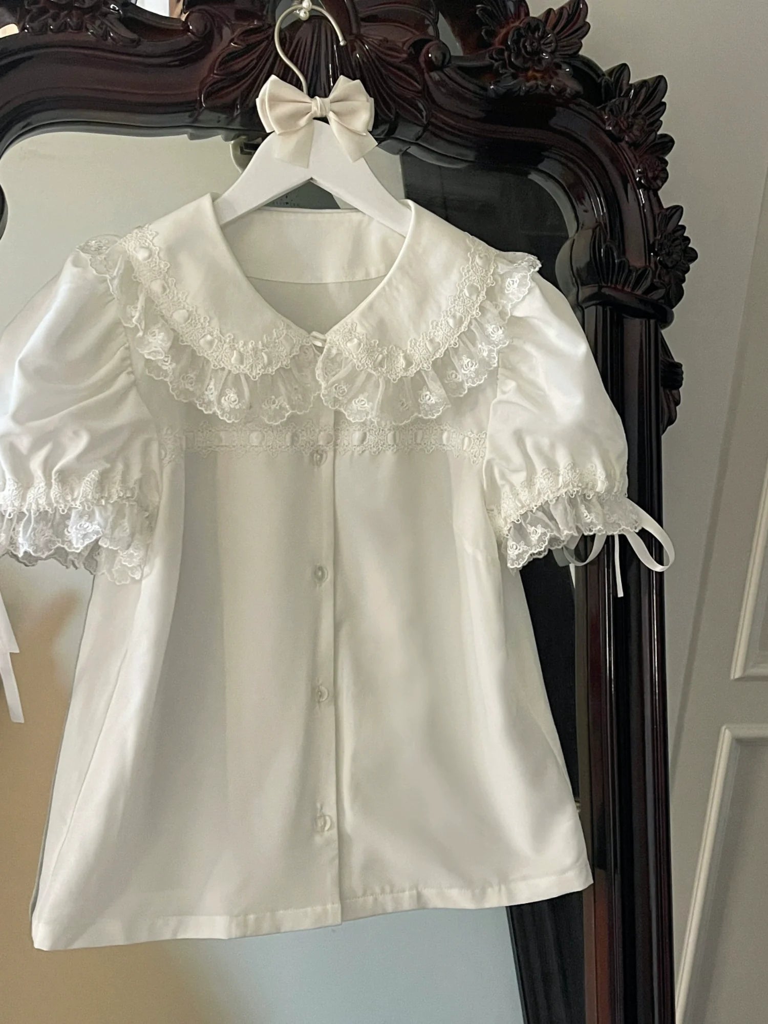 Love Descends - Wedding Lolita JSK Dress, White Blouse and Accessories - image 34