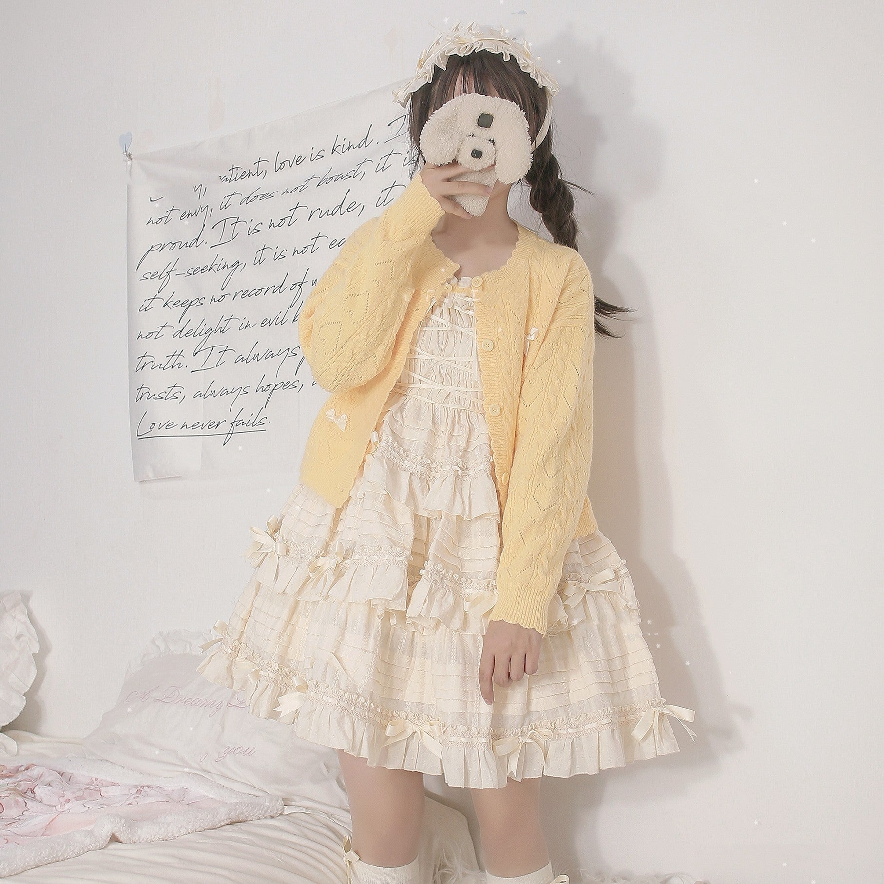 Hollow Out Long Sleeve Lolita Cardigan Multicolors - image 5