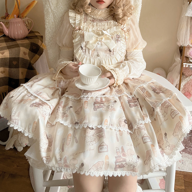 Plus Size Sweet Lolita Beige Jumper Dress - image 9