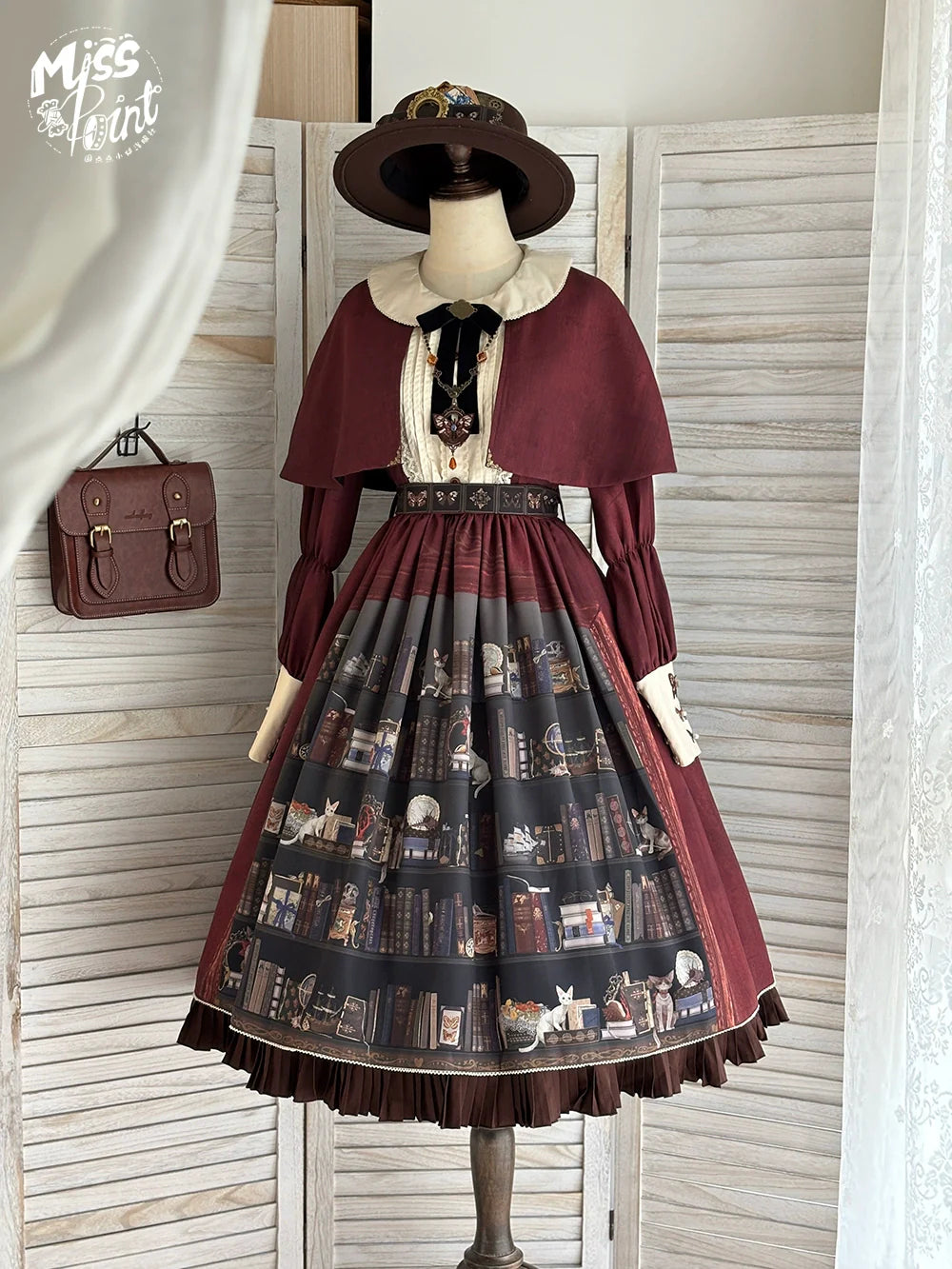 German Bookshelf - Classic Lolita OP Dress & Detachble Cape - image 25