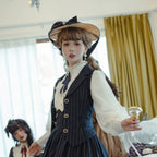 Rose Doll - Elegant Lolita Striped Fishbone Skirt - image 29
