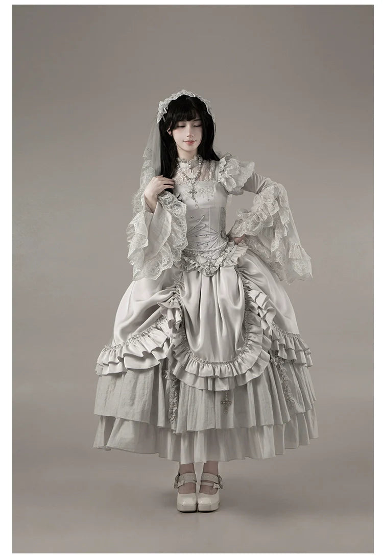 Humanoid Robot - Silver Gothic Lolita Mermaid Skirt Set - image 51