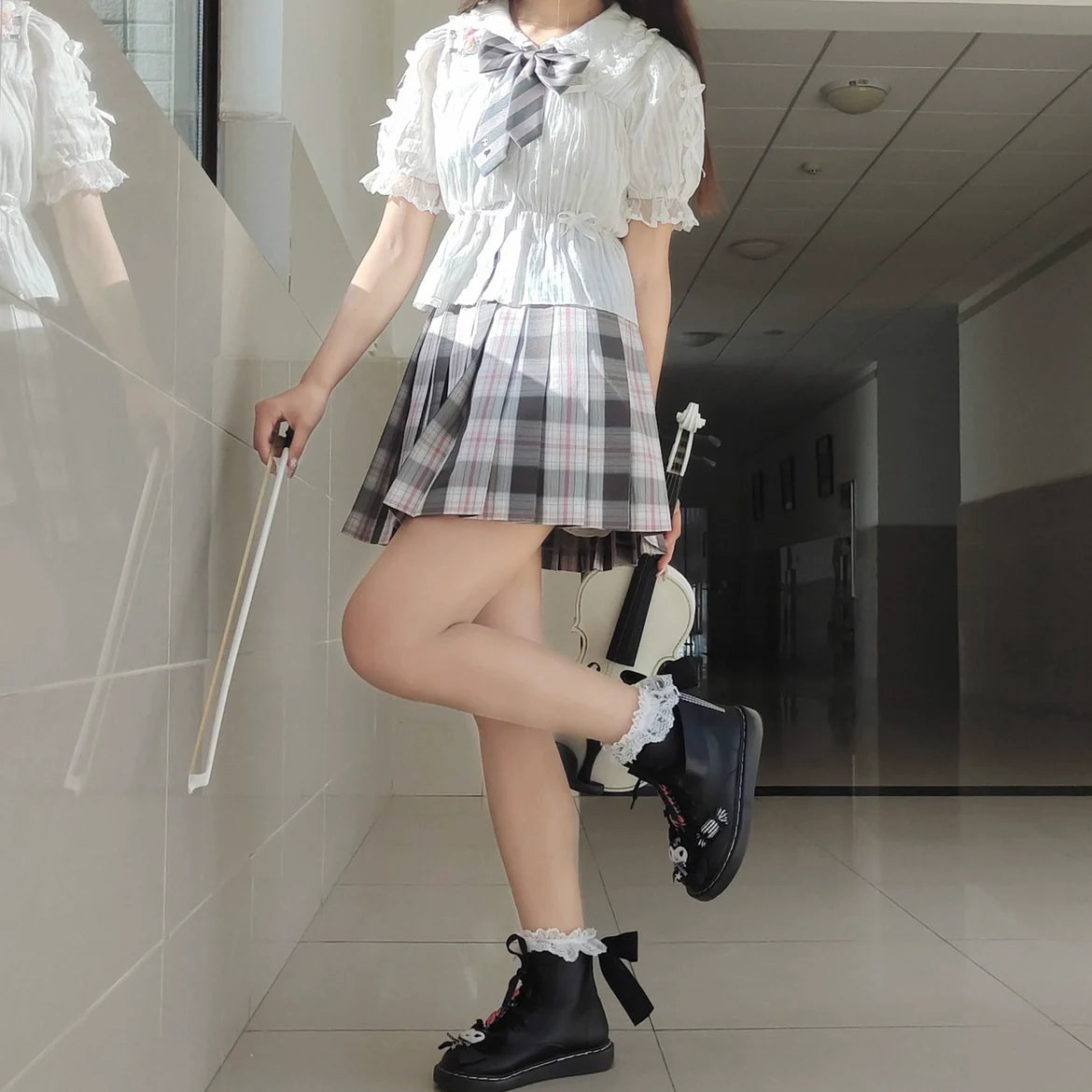 Sweet Lolita Doll Collar High-Waisted Blouse - image 4