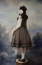 Grena's Poems - Plaid Elegant Lolita JSK Dress, V-Neck - image 8