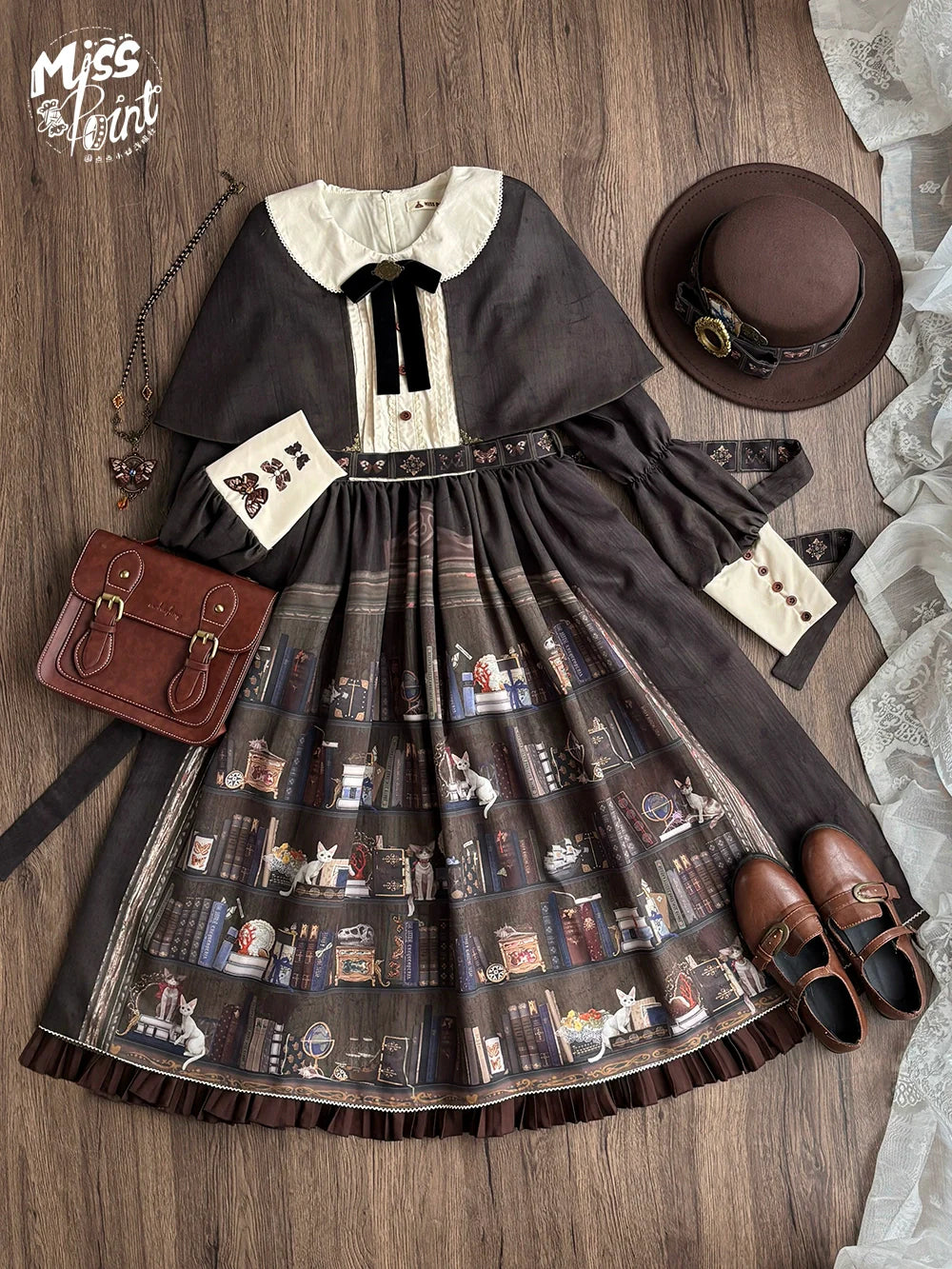 German Bookshelf - Classic Lolita OP Dress & Detachble Cape - image 33