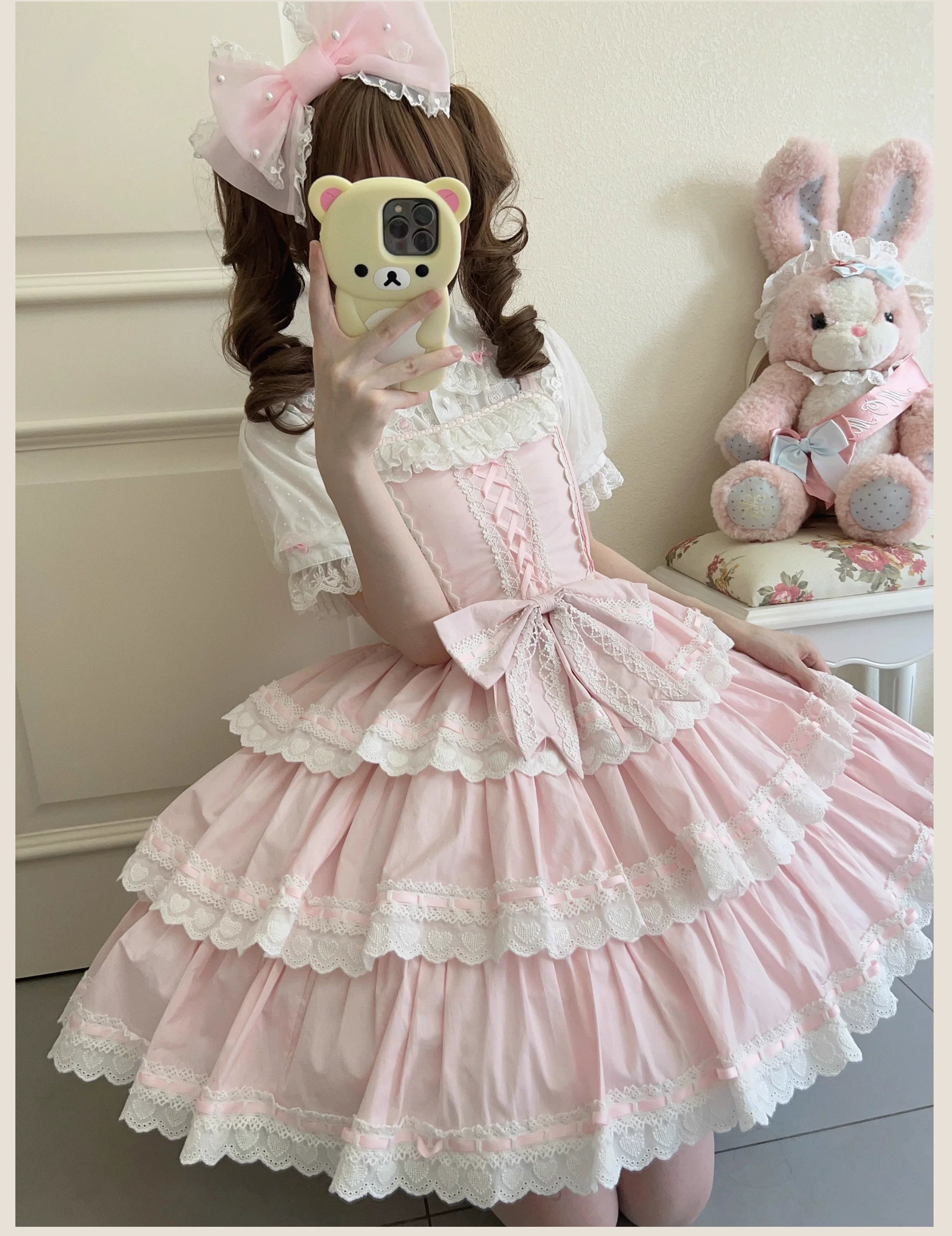 Otome Heart Cotton Old School Lolita JSK Dress Suit and Accessories - image 5