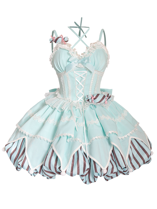 Sweety Gummy - Sweet Lolita JSK Dress Big Bow Flower Bud Lolita Dress - image 9