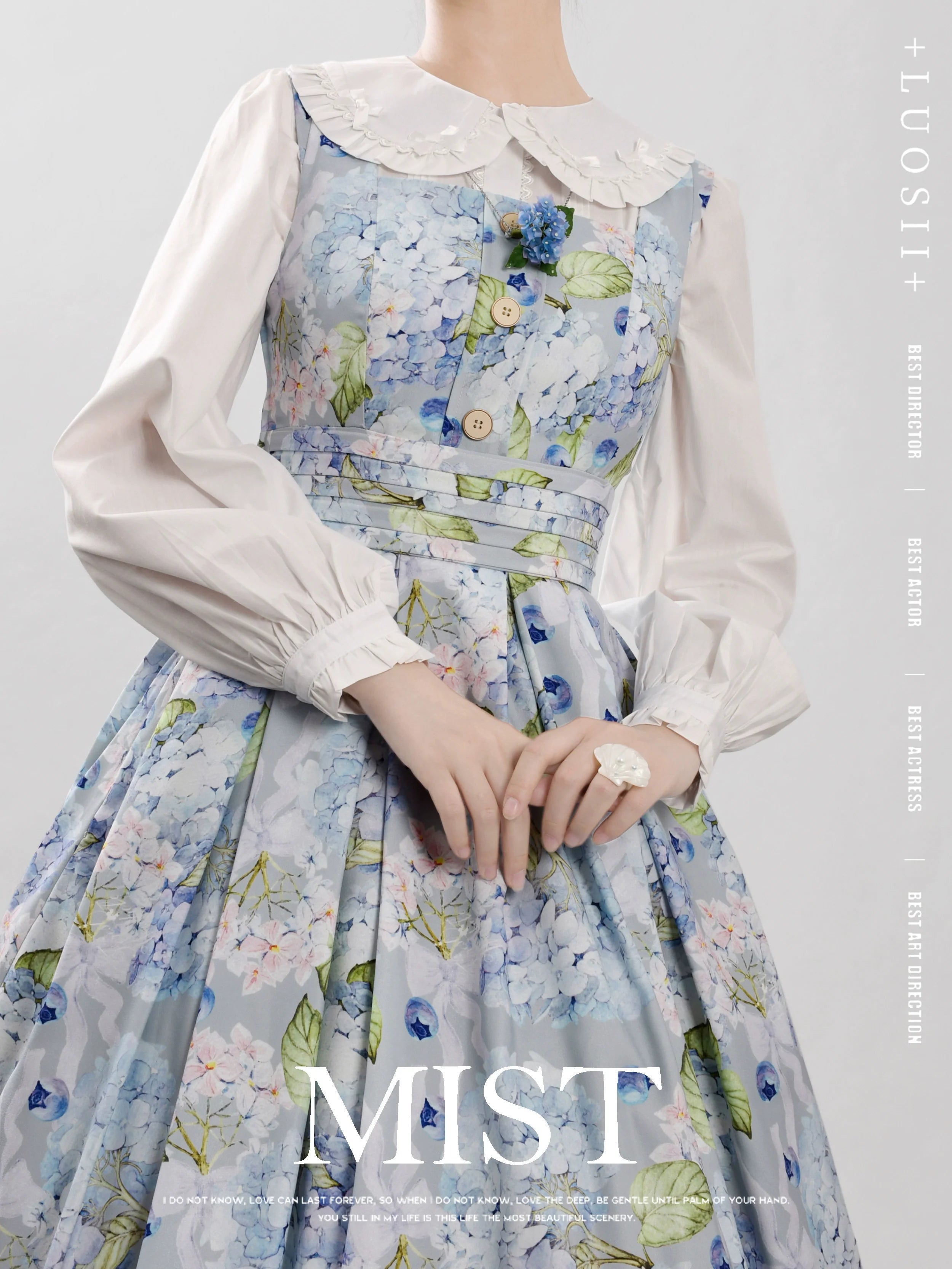 Sweet Lolita Blouse Doll Collar Shirt with Bubble Sleeves - image 17