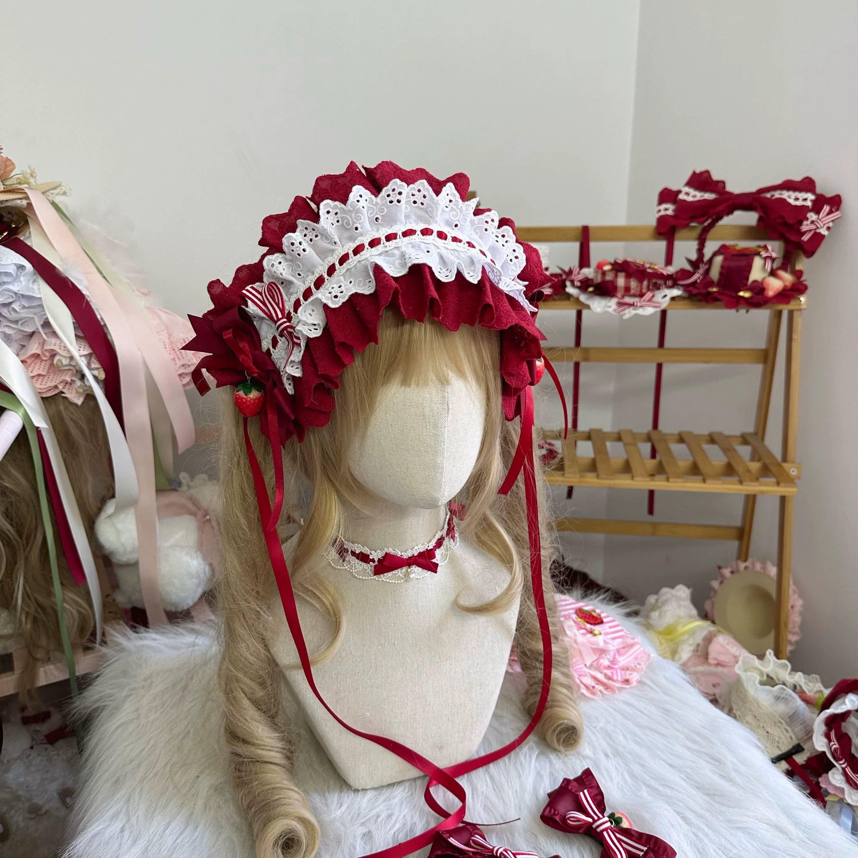 Sweet Lolita Strawberry Cake Headdresses and Jewelry - image 9