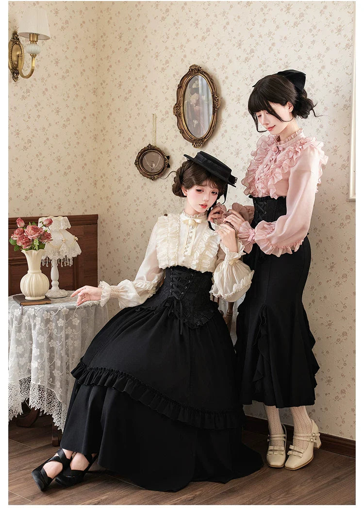 Blake - Boning Gothic Lolita Mermaid Skirt, Lifted-hem SK and Accessories - image 9