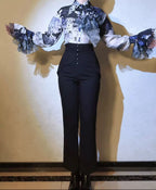 Earl of Drooping Wings - Ouji Lolita Flared Pants, Batwing Decoration - image 1
