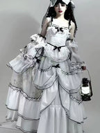 Layered Poem Wedding Sweet Plus Size Lolita JSK Dress Set - image 17