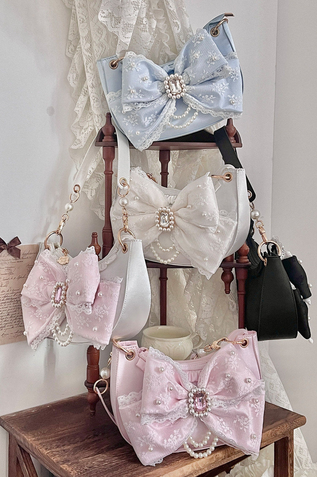 Lace Love - Satin Bow Lolita Shoulder Bag - image 1