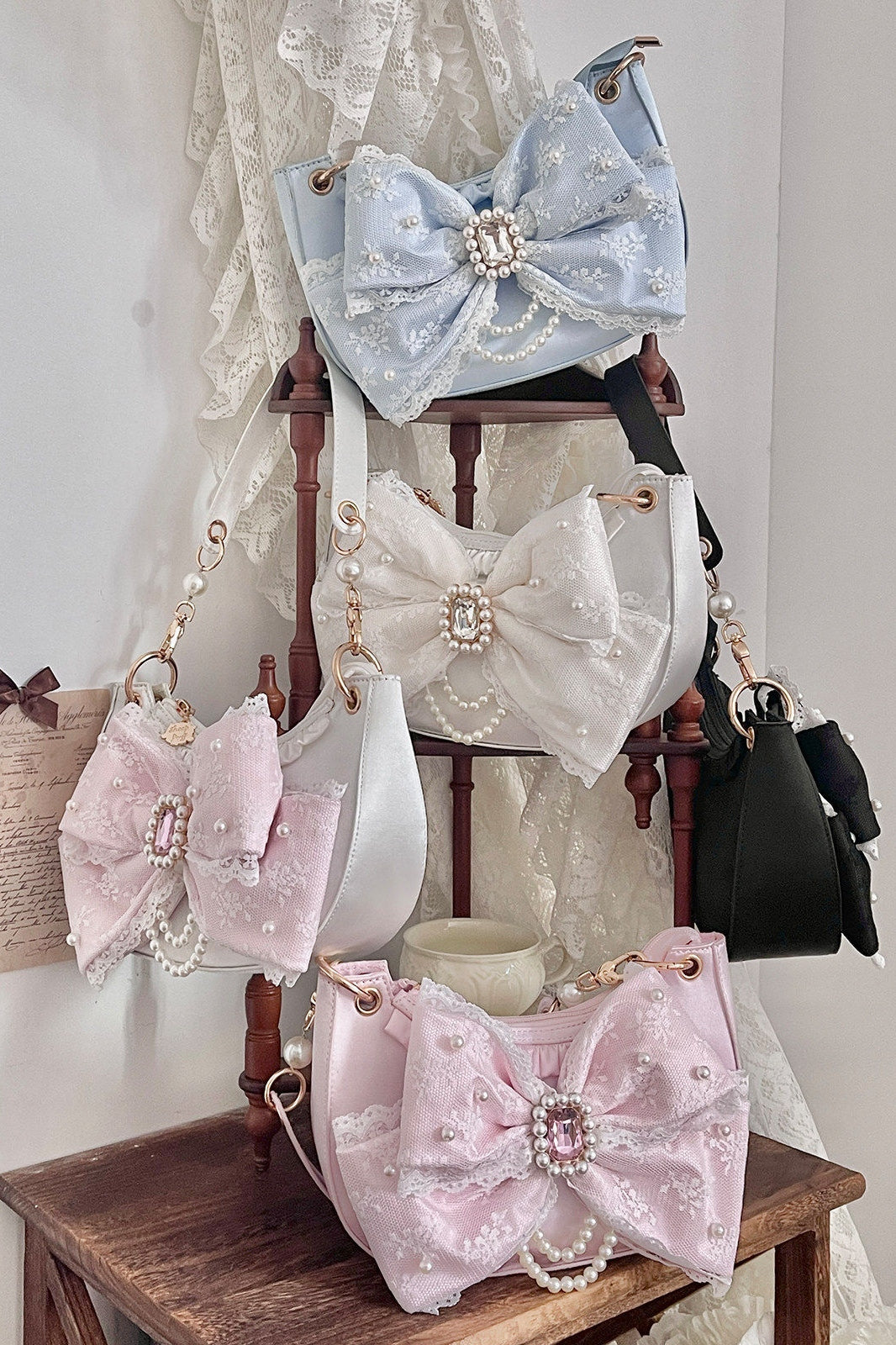 Lace Love - Satin Bow Lolita Shoulder Bag - image 1
