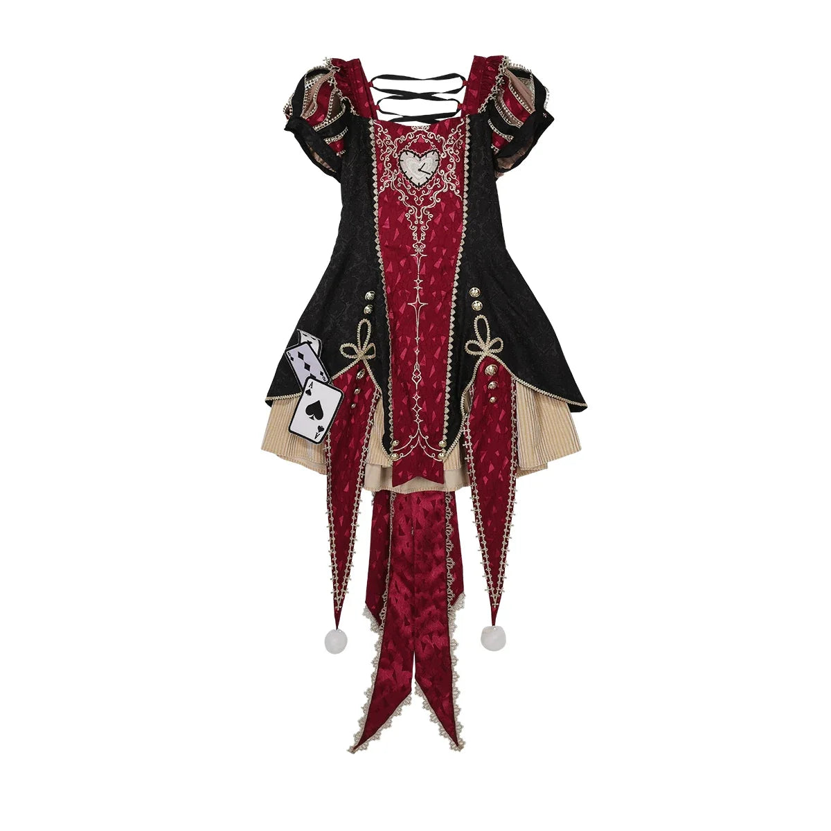 Gothic Lolita Jacquard Dress with Pointed Tail Hem and Accessories - image 13