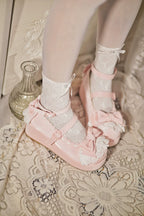 Milky Puff - Sweet Lolita Heels Shoes, Round Toe With Petite Wedge - image 7