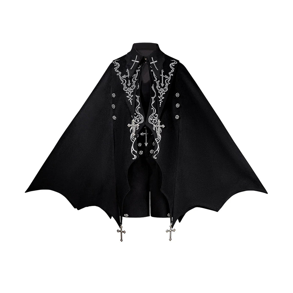 Nightfall - Ouji Lolita Outfit, Bat Wing Shaped Cape - image 19