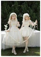 Confession Poem - Classic Lolita Corset JSK Set, Lace & Bows - image 6