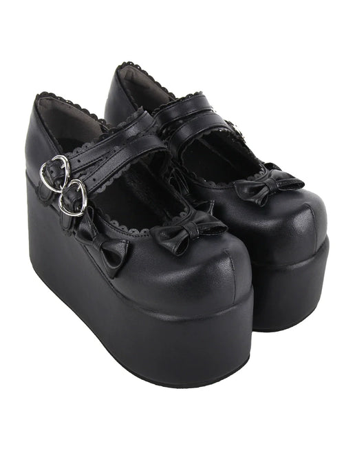 Angelic Imprint - Punk Lolita Shoes High Platform Shoes with Bow - image 1