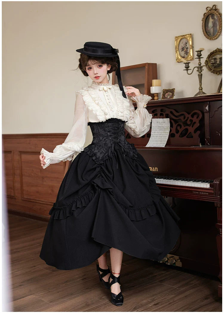 Blake - Boning Gothic Lolita Mermaid Skirt, Lifted-hem SK and Accessories - image 17