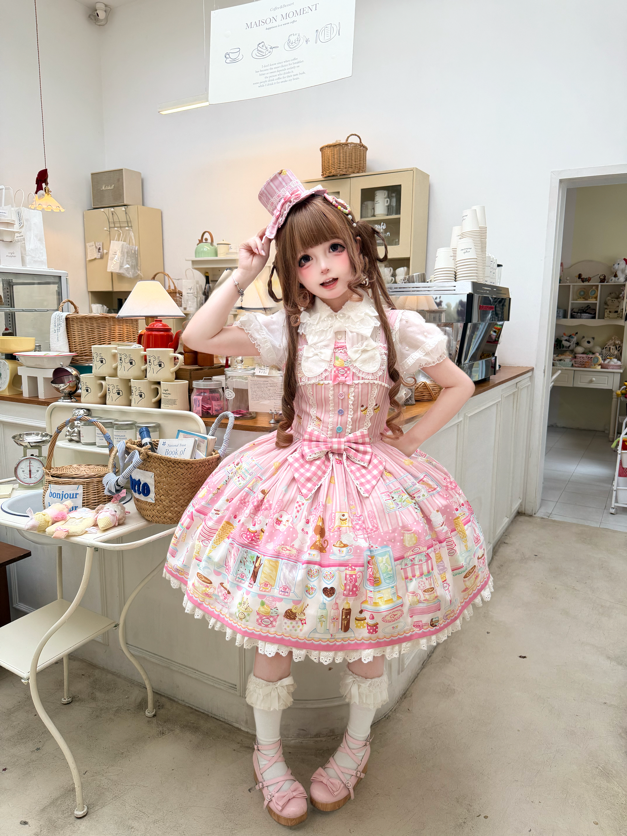 Summer Ice Cream Tale - Old School Lolita Ice Cream Printed OP & JSK Dress - image 11