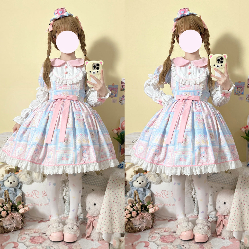 Sweet Bunny Bear - Sweet Lolita Dress Long Sleeve Winter Lolita OP - image 14