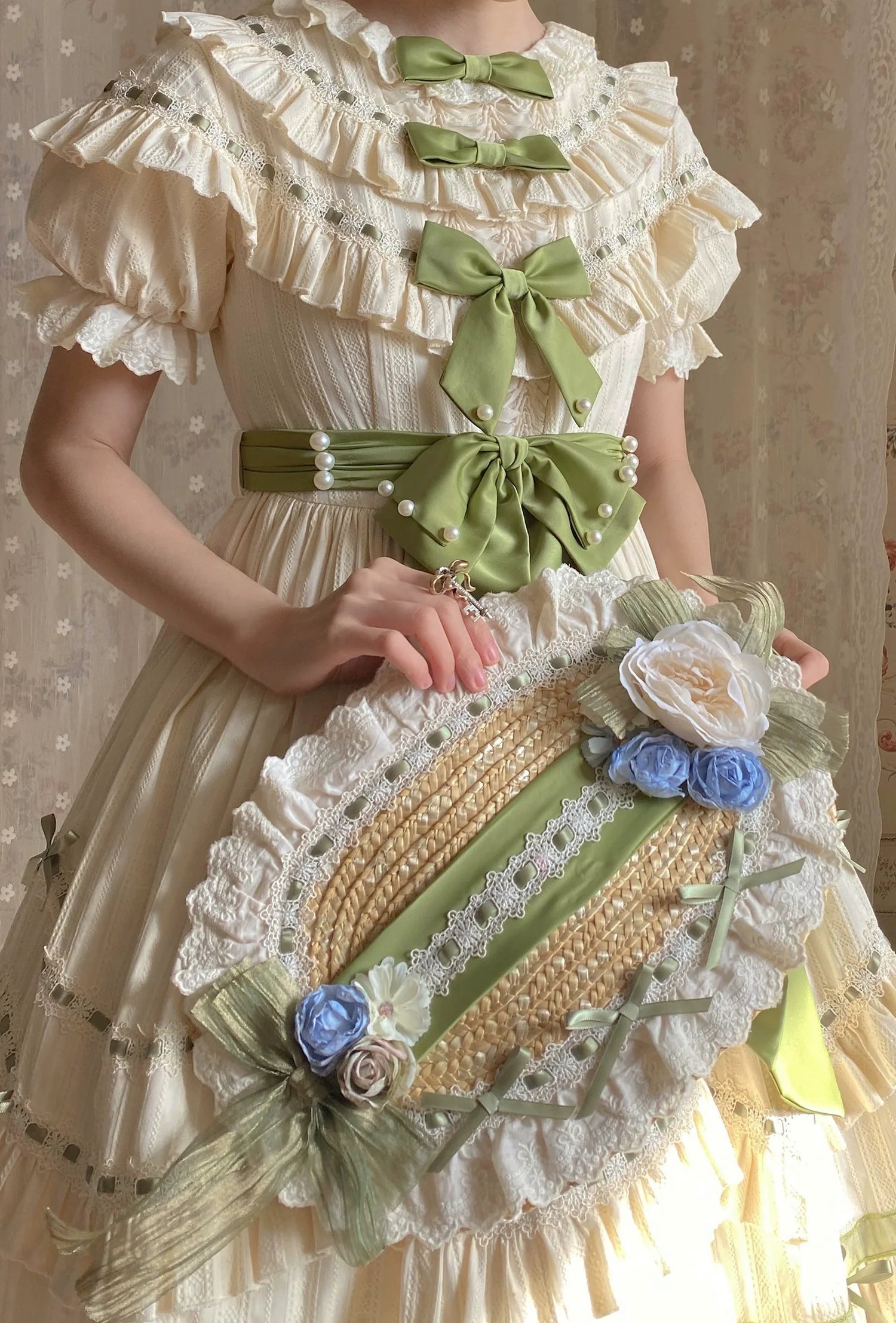 Lily of the Valley - Country Lolita OP Dress, Tiered Ruffles - image 12