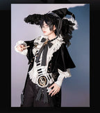 Black and White Sonata - Ouji Lolita Vest Suit and Vintage Lolita OP Dress - image 11