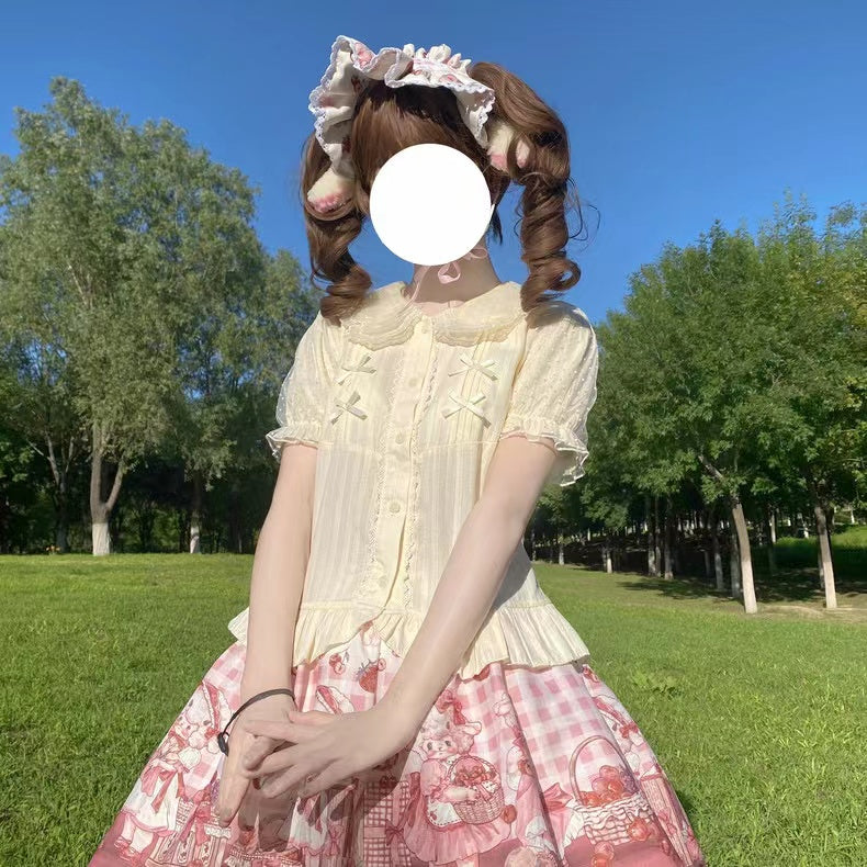 Little Fluttershy - Multi-Colored Cotton Lolita Shirt - image 12