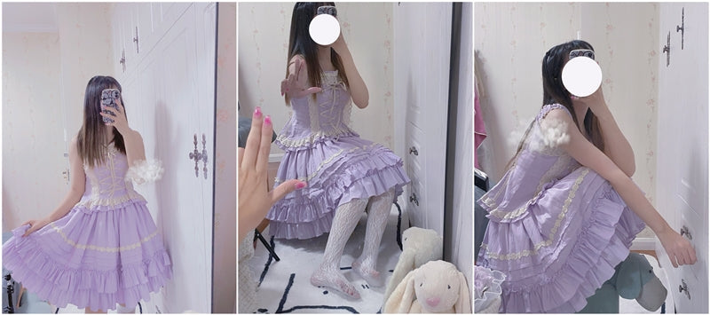 Balletcore Sweet Lolita Pink Dress Set - image 6