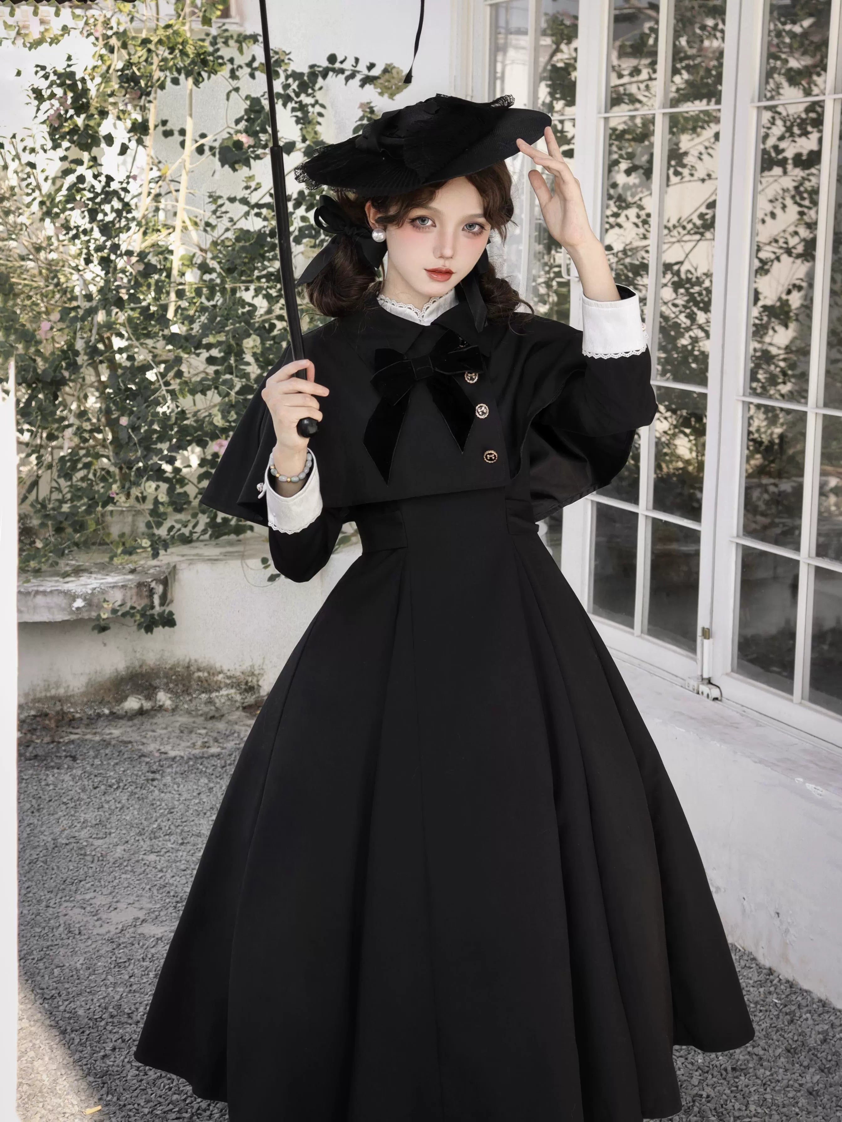 Donia Miss - Classic Lolita Faux Two-piece OP Dress, Back Zipper and Accessories - image 5