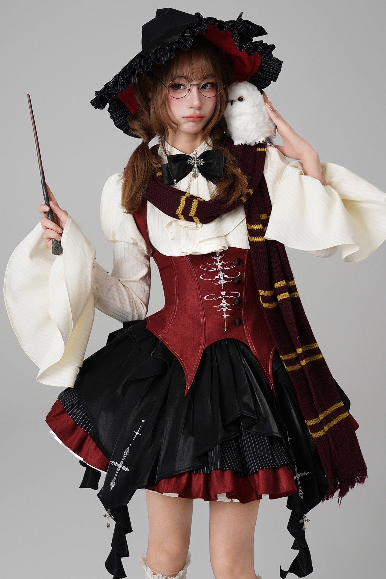 Upside-Down Curse Gothic Lolita Red Dress Set - image 3