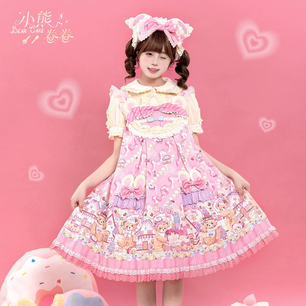 Bear Cake Sweet Lolita OP, JSK and Accessories - image 13