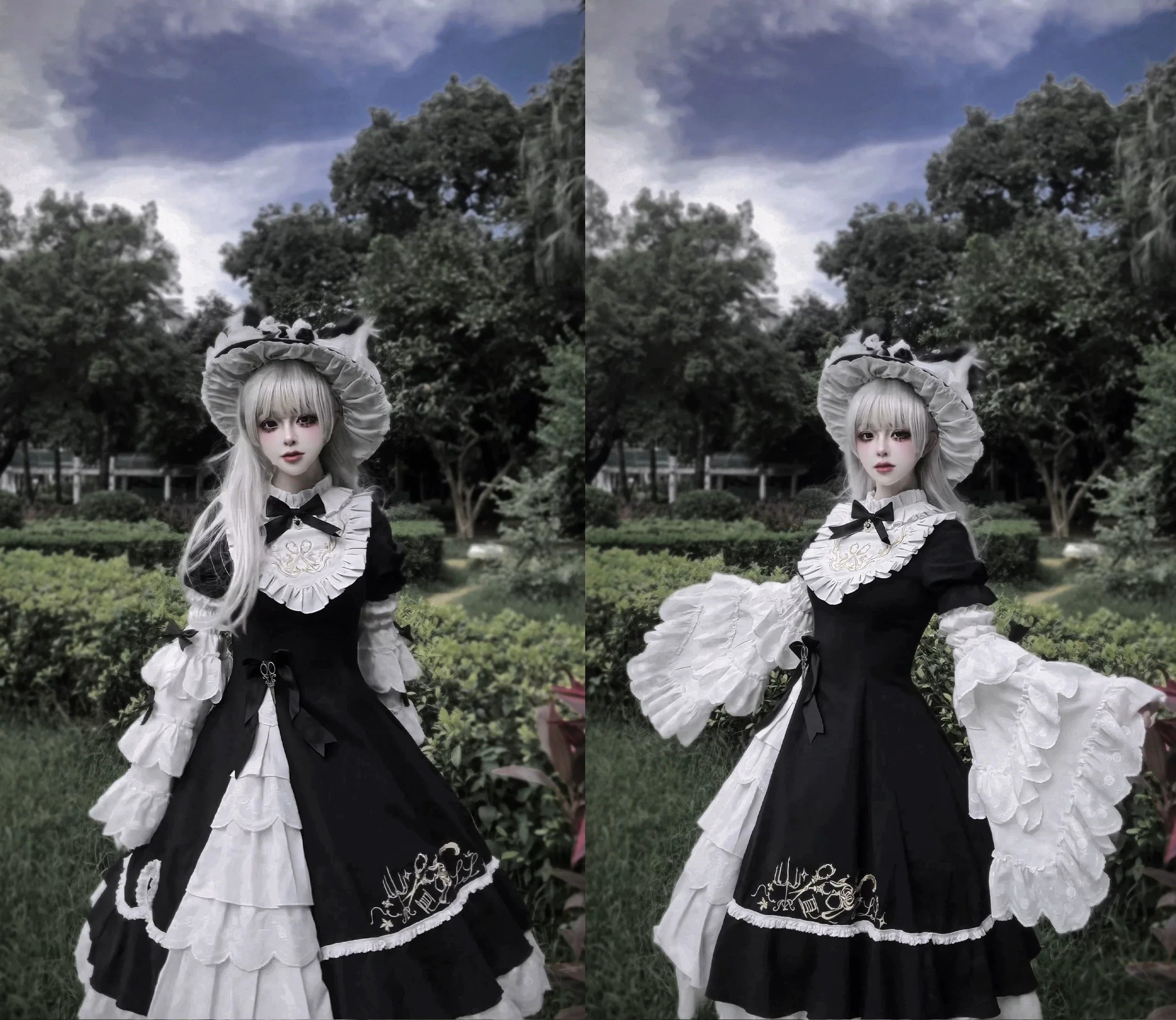 Sewing Magic Cat - Classic Lolita Six-Panel OP Dress with Embroidery and Accessories - image 23