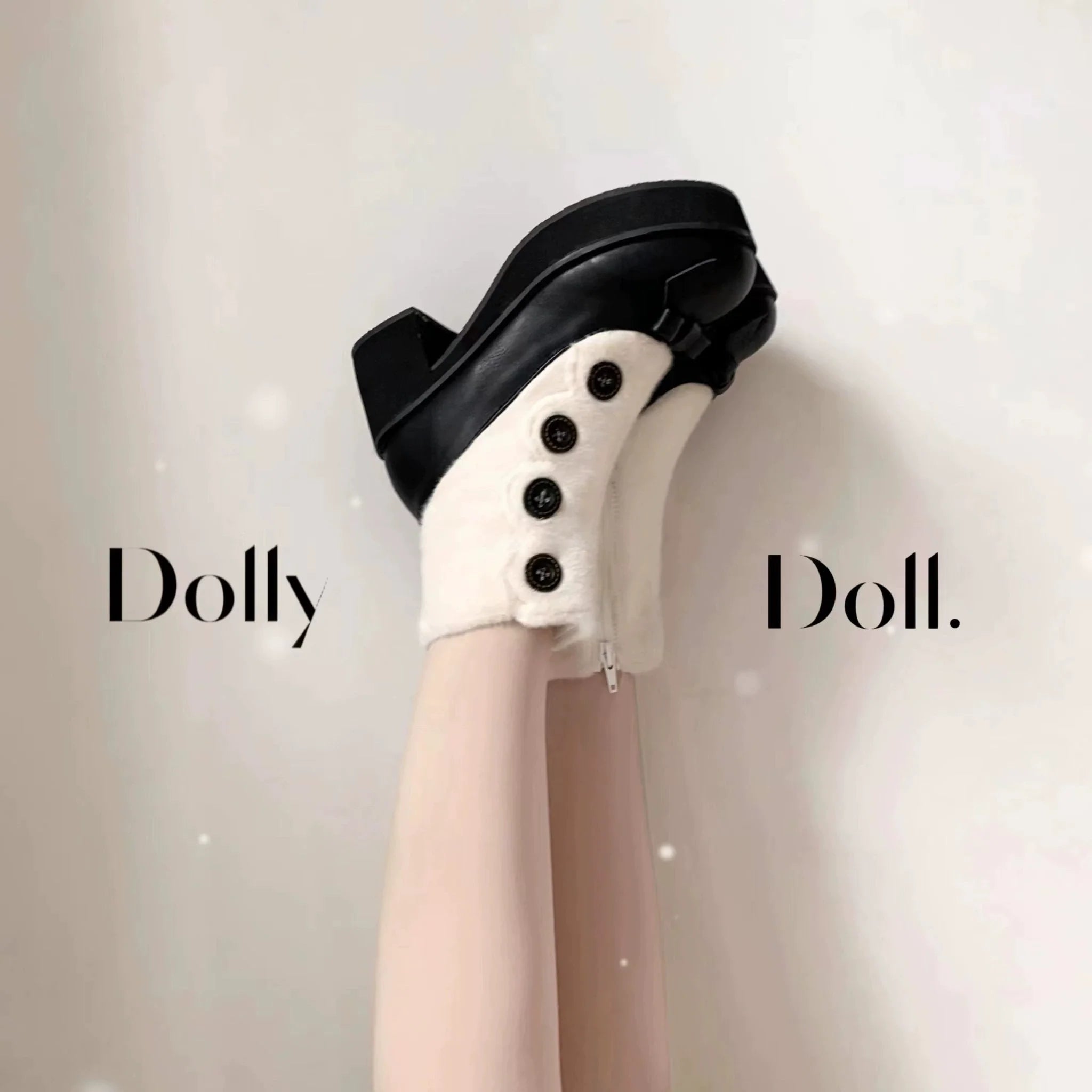 Winter Lolita Boots Fur Mary Jane Lolita Low Heel Shoes - image 81