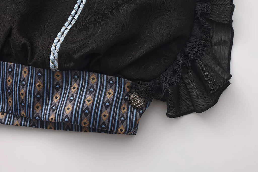 Immortal Bunny's Invitation - High-Waist Ouji Lolita Lantern Shorts, Detachable Straps - image 13