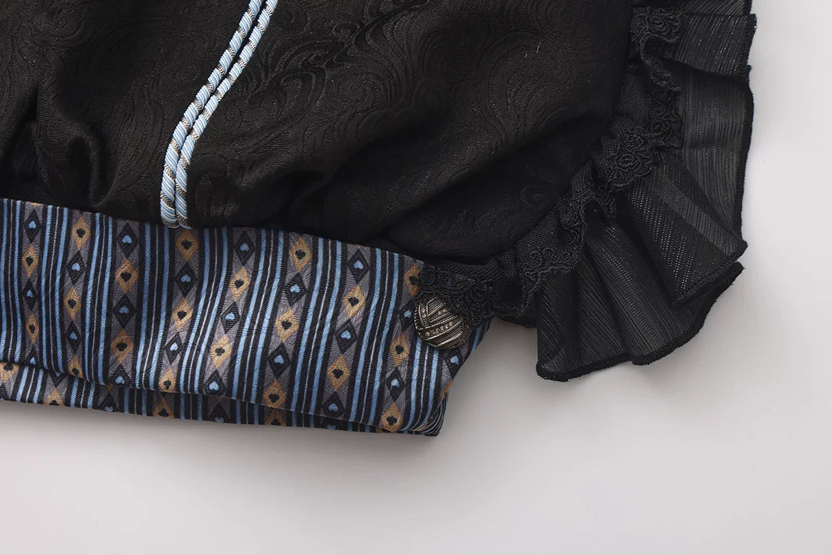 Immortal Bunny's Invitation - High-Waist Ouji Lolita Lantern Shorts, Detachable Straps - image 13
