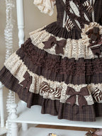 Coco Grace - Plaid Kawaii Lolita JSK Dress, Layered Ruffle & Bow and Accessories - image 6