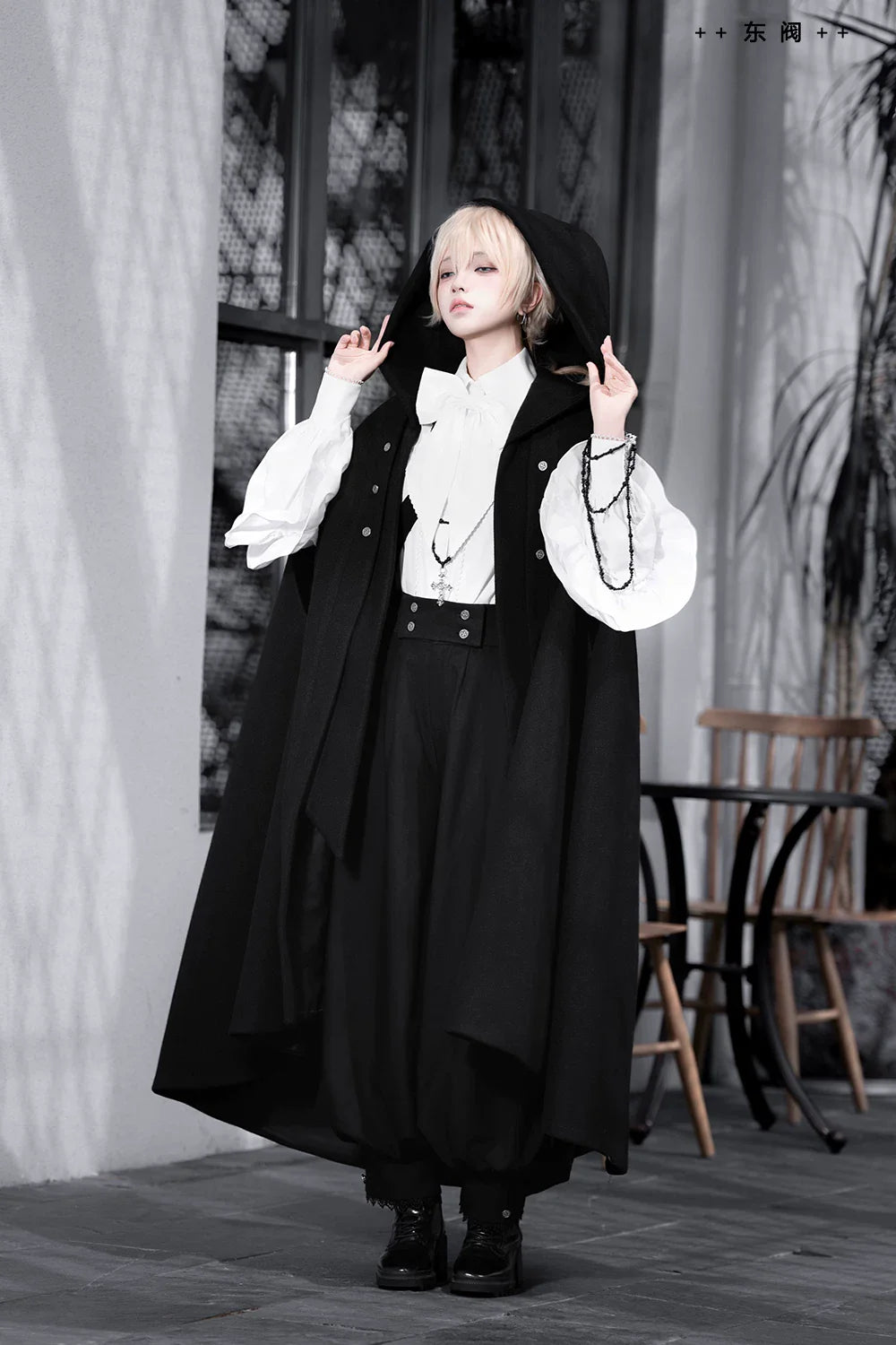 Codename 003 - Ouji Lolita Shirt and Pants Set, Hooded Cape - image 11