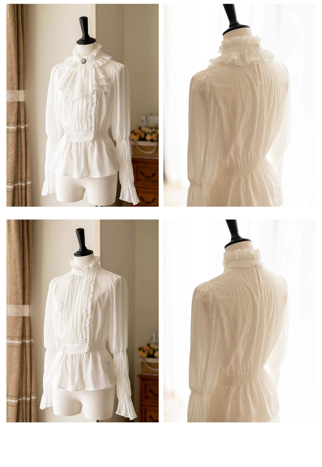 Classic Lolita A-Line Skirt, Button-Front Vest and White Blouse - image 42