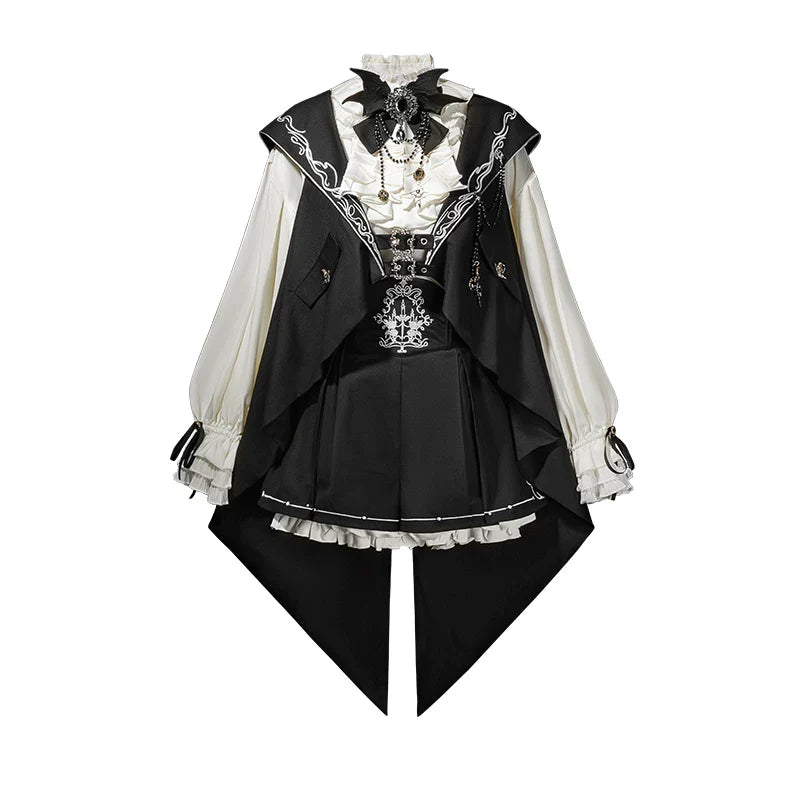 Bunny Ear Meteorite - Embroidered Ouji Lolita Set, Hooded Vest - image 13