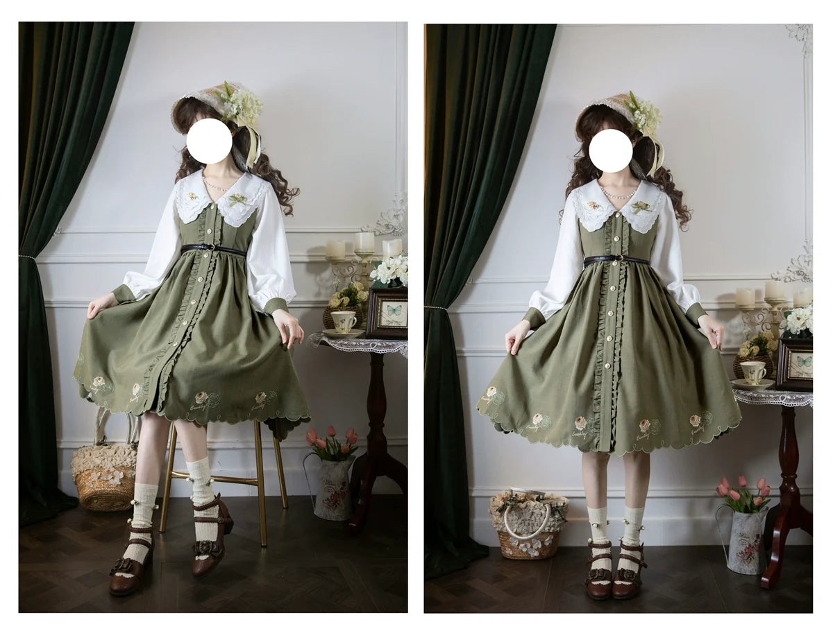 Window Rose - Classic Embroidered Front-Button OP Dress - image 7
