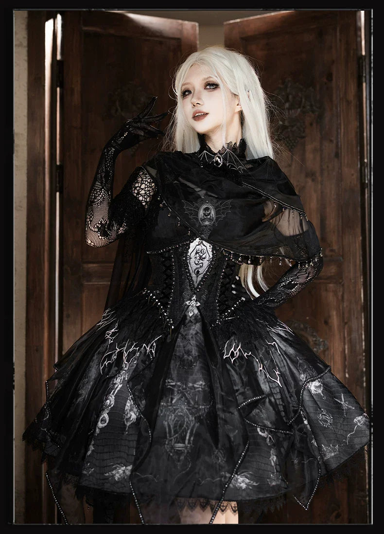 Bone Dragon - Gothic Lolita Corset JSK Dress Set with Embroidery - image 52
