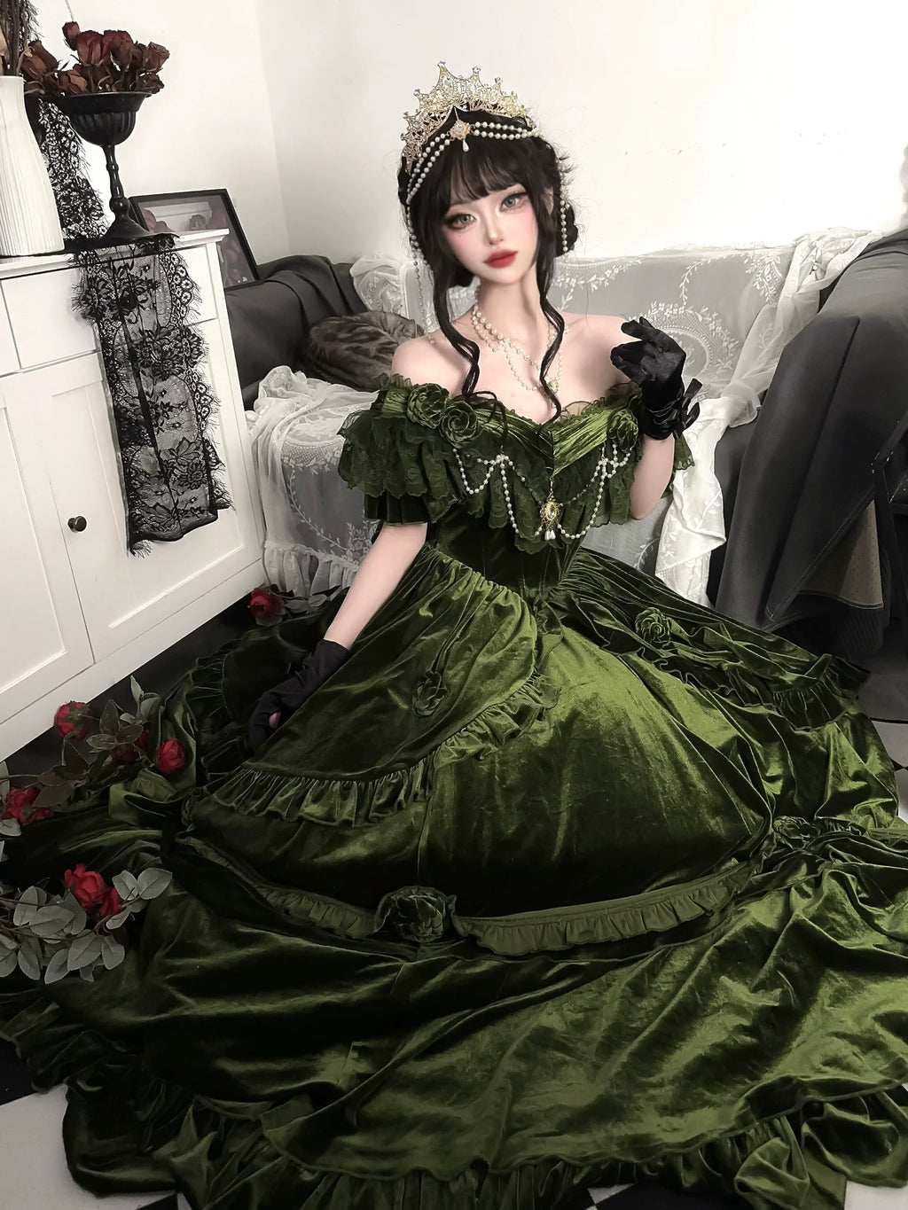 Tana Manor Classic Lolita OP Dress with Floral Decoration - image 9