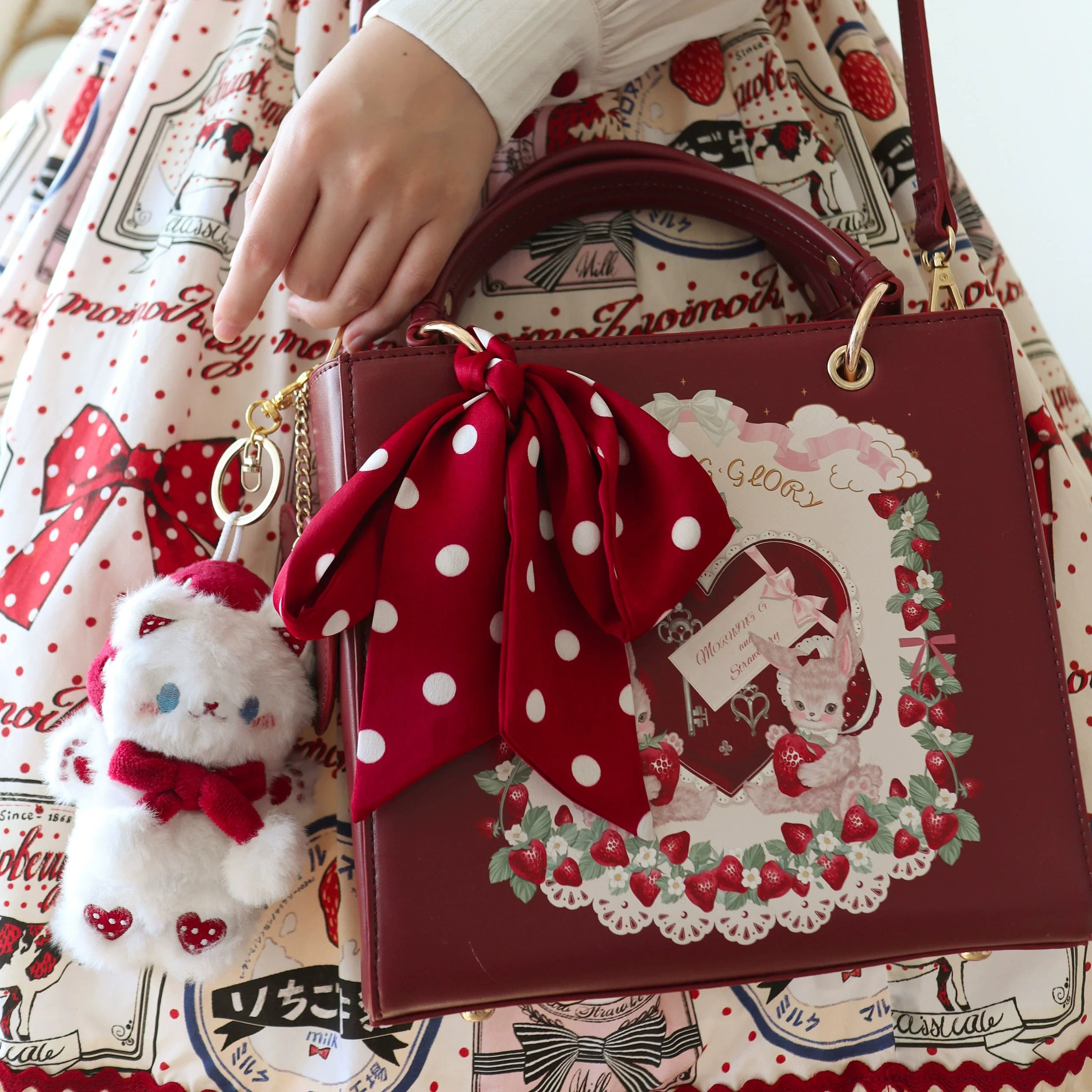 Retro Lolita Handbag PU Square Wedding Bag - image 1