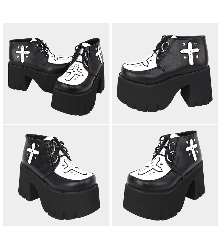 Gothic Lolita Cross Classic Platform Shoes - image 5